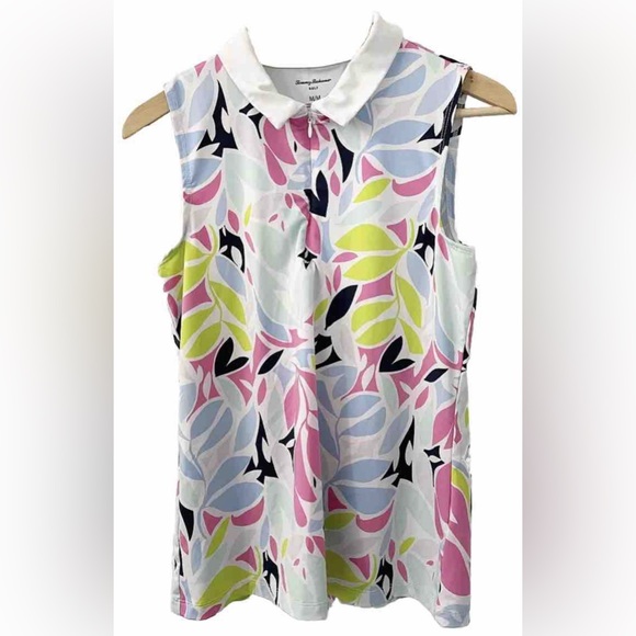 Tommy Bahama Tops - Tommy Bahama Golf Top Women’s Medium Floral Sleeveless Tennis Collared